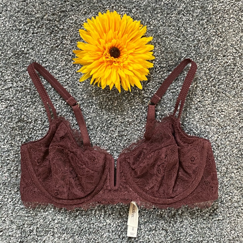 Brown lace Auden bra